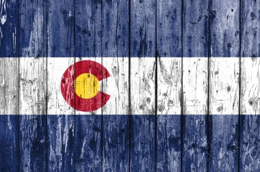 Colorado bayrağı boyalı ahşap çerçeve