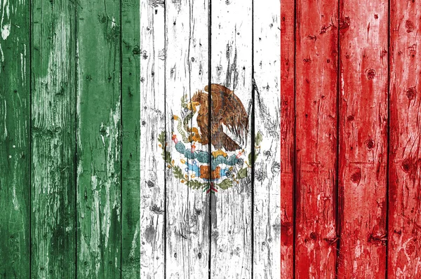 나무 프레임에 그려진 멕시코의 국기 — 스톡 사진