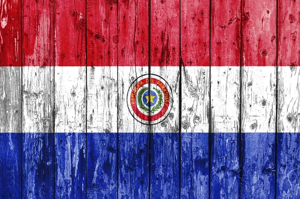 Bandera de Paraguay pintada sobre marco de madera —  Fotos de Stock