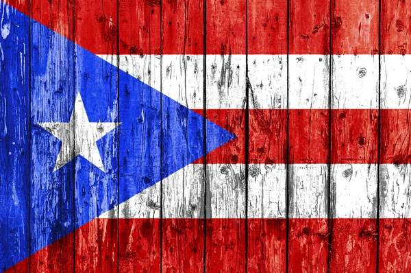 Flaga Portoryka malowane na drewnianej ramie — Zdjęcie stockowe