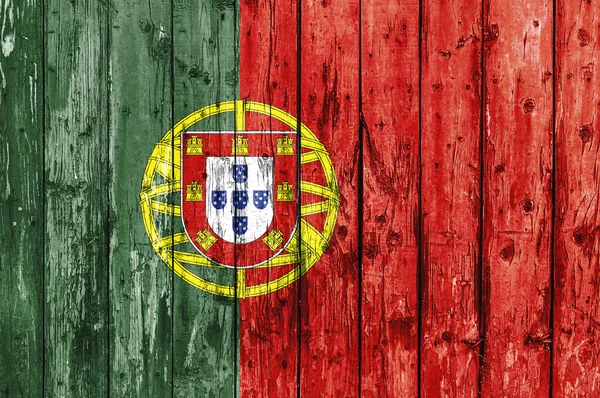 Flagge Portugals auf Holzrahmen gemalt — Stockfoto