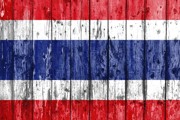 Flagge von Thailand auf Holzrahmen gemalt — Stockfoto