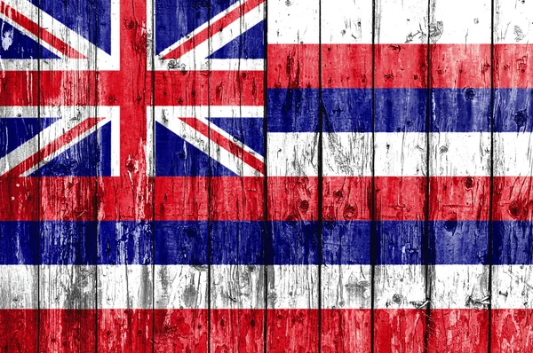 Flagge von Hawaii auf Holzrahmen gemalt — Stockfoto