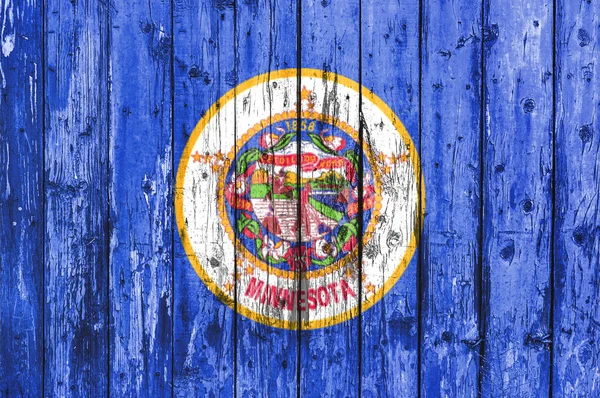Σημαία της Μινεσότα ζωγραφισμένα πάνω σε ξύλινο σκελετό — Φωτογραφία Αρχείου