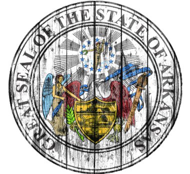 Mühür Arkansas bayrağı boyalı ahşap çerçeve