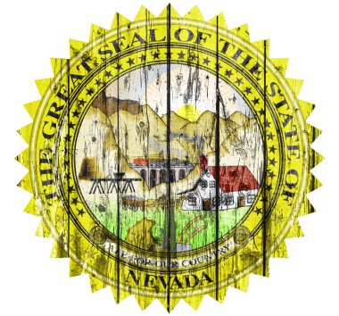Ahşap çerçeve üzerinde bayrak mühür Nevada boyanmış