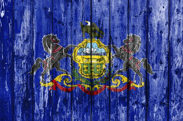 Vlag van Pennsylvania geschilderd op houten frame — Stockfoto