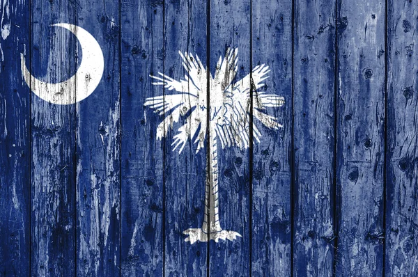 Vlag van South Carolina geschilderd op houten frame — Stockfoto