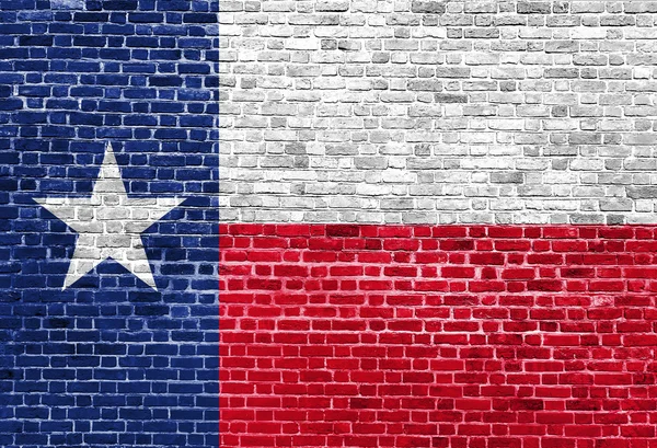 Bandera de Texas EE.UU. pintada en la vieja pared de ladrillo vintage — Foto de Stock