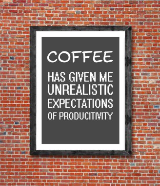 Gerçekçi olmayan kahve resim çerçevesi yazılı