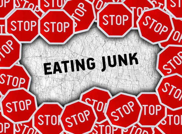 Stop sign and word eating junk