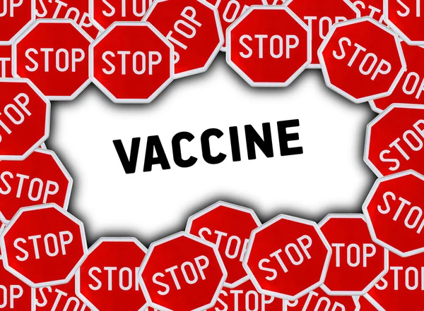 Dur işareti ve kelime aşı — Stok fotoğraf