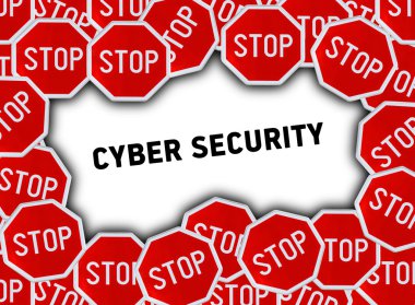 Dur işareti ve word cyber güvenlik