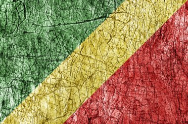 Taş boyalı Kongo Cumhuriyeti bayrağı kin