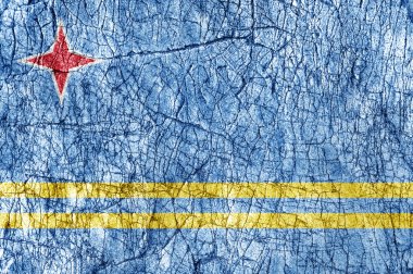 Taş Aruba bayrağı boyalı kin