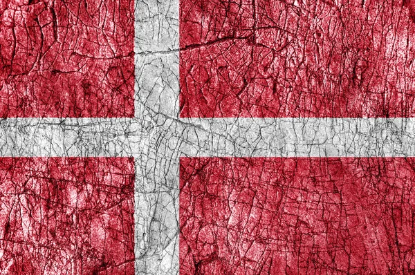 Klątwa kamień malowane banderą Danii — Zdjęcie stockowe