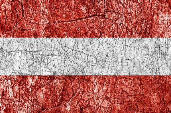 Groll Stein bemalte Österreich-Flagge — Stockfoto