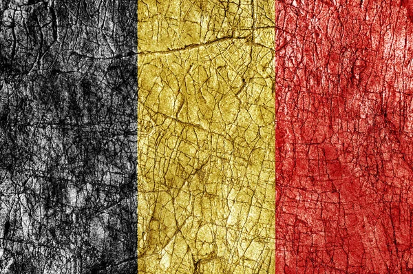 Groll Stein bemalte belgische Flagge — Stockfoto