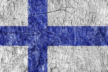Taş Finlandiya bayrağı boyalı kin