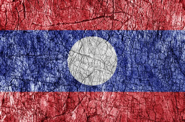 Groll Stein laos Flagge bemalt — Stockfoto