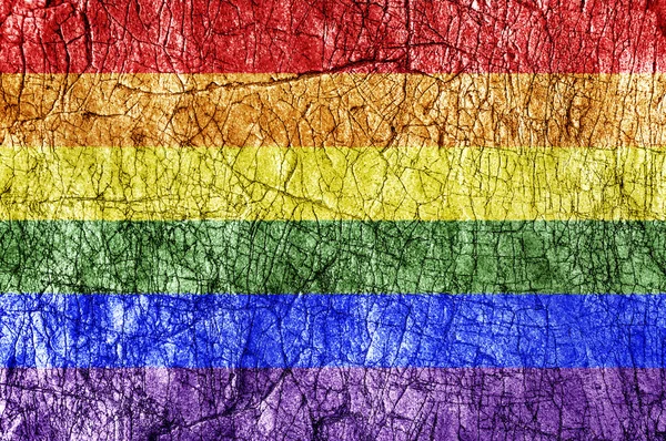 Piedra de rencor pintada bandera LGBT — Foto de Stock