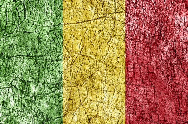 Grudge sten målade Mali flagga — Stockfoto