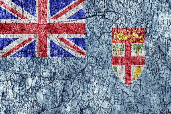 怨恨石头画斐济国旗 — 图库照片