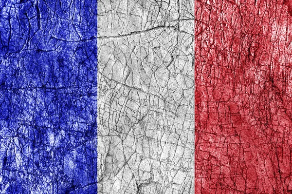 Groll Stein bemalte Frankreich-Flagge — Stockfoto