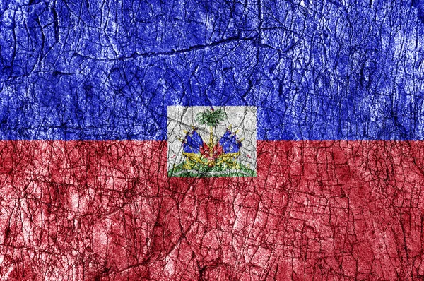 Rencor piedra pintada bandera de Haití — Foto de Stock