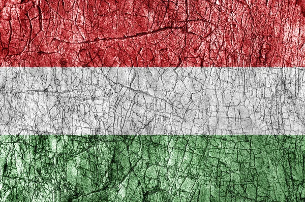Grudge sten målade Ungern flagga — Stockfoto