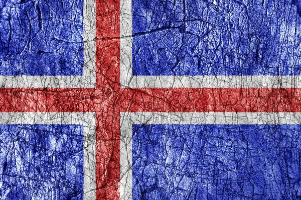 Zášť, kámen malované Islandská vlajka — Stock fotografie