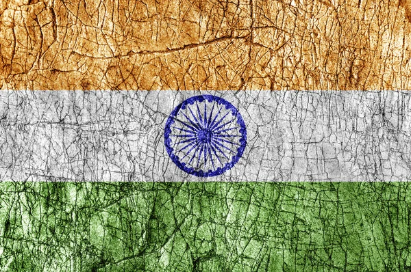 怨恨石头画印度国旗 — 图库照片