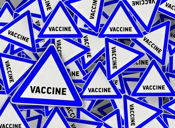 Bir sürü aşı üçgen yol işareti — Stok fotoğraf