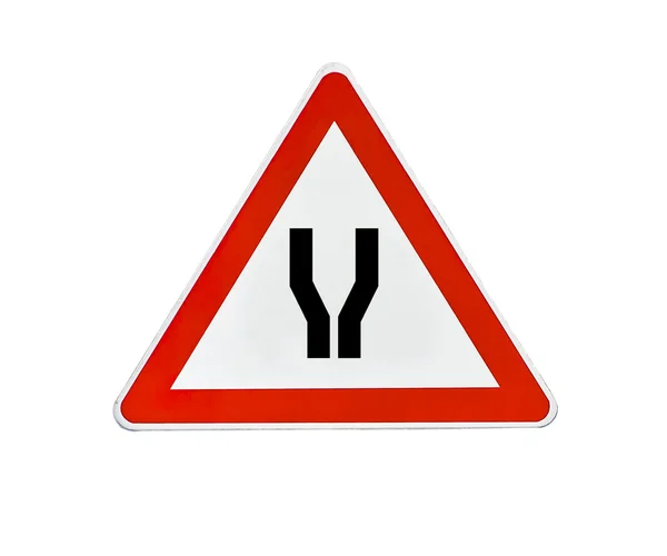 狭い三角形の道路標識 — ストック写真