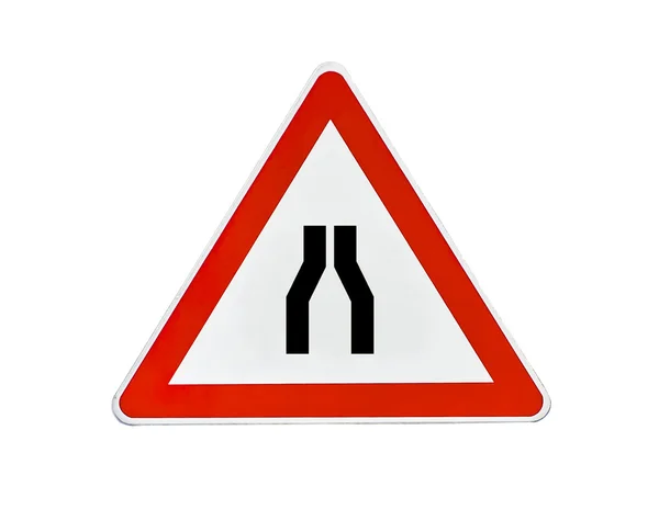 Triangle road sign narrow — Stock Photo, Image