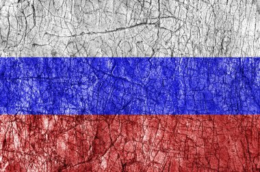 Taş Rusya bayrağı boyalı kin