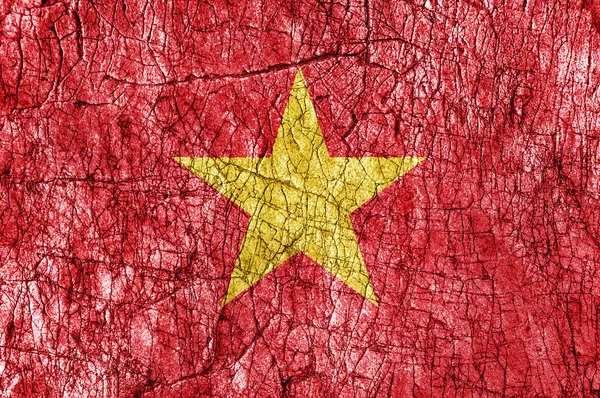 Grudge stone painted Vietnam flag — Stock Photo, Image