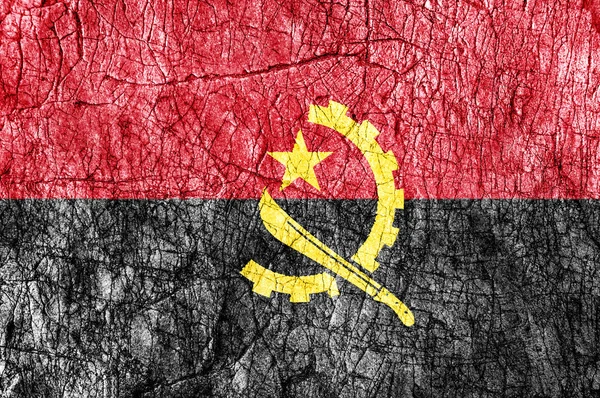 Grunged stone painted Angola flag