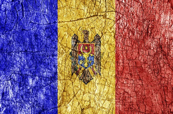 Rencor piedra pintada bandera de Moldavia — Foto de Stock
