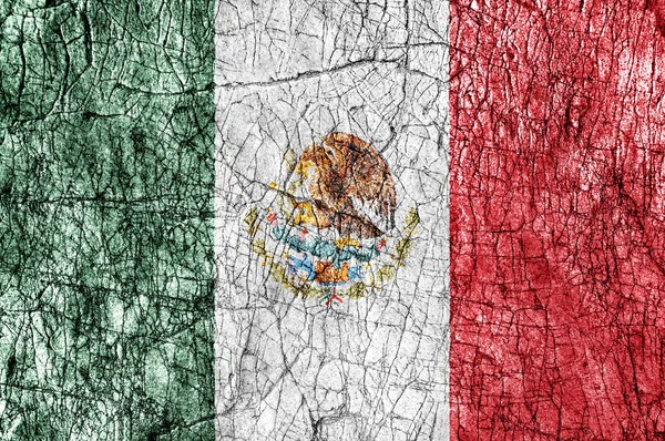 Harag, kő festett mexikói zászló — Stock Fotó