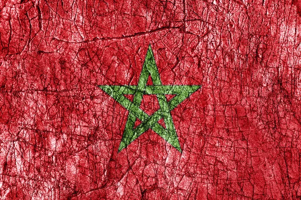 モロッコの国旗を描いた石呪怨します。 — ストック写真