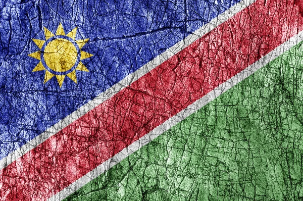 Zášť, kámen malované vlajka Namibie — Stock fotografie