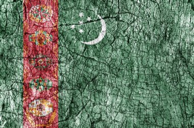 Taş Türkmenistan bayrağı boyalı kin