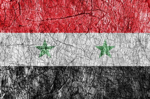 Groll Stein bemalte syrische Flagge — Stockfoto