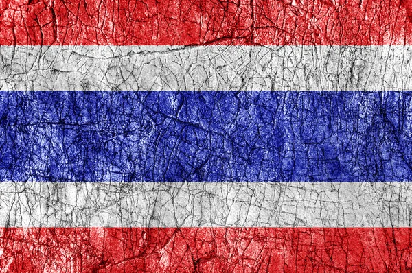 Groll Stein bemalte thailändische Flagge — Stockfoto