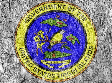 Taş ABD Virginia Adaları mühür bayrak boyalı kin