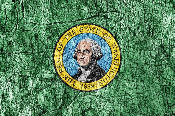 Grudge sten målade oss Washington flagga — Stockfoto