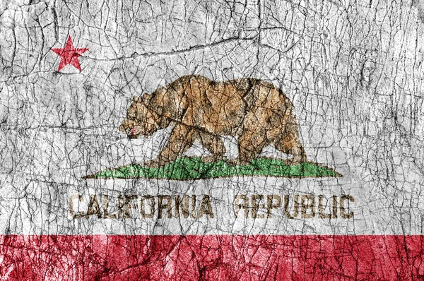 Grudge stone painted US California flag