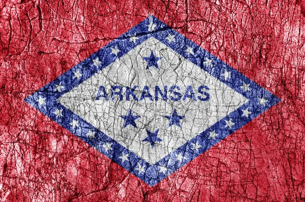 Wrok steen geschilderd ons Arkansas vlag — Stockfoto