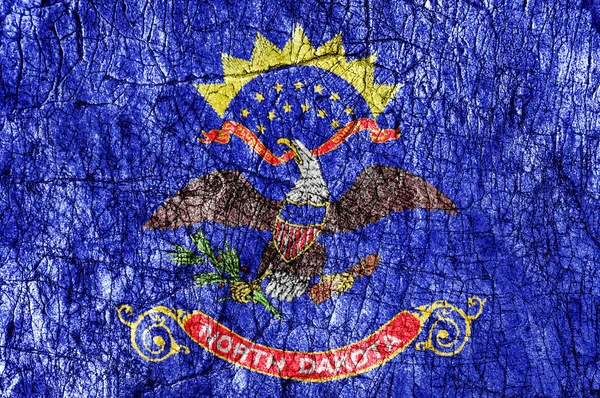 Piedra de rencor pintada bandera de Dakota del Norte —  Fotos de Stock